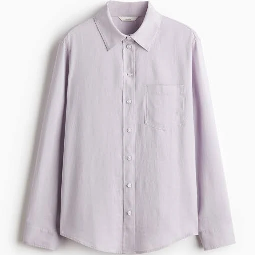 top H&M Ladies Linen-Blend Shirt H&M $29.99