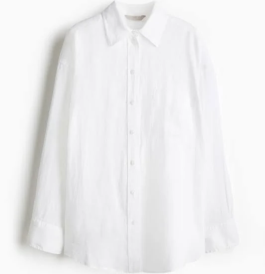 outerwear H&M Ladies Oversized Linen Shirt H&M $47.99