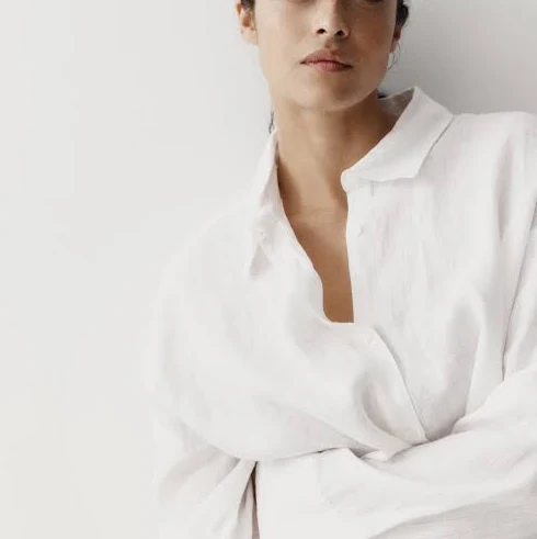 top H&M Ladies Oversized Linen Shirt H&M $49.99