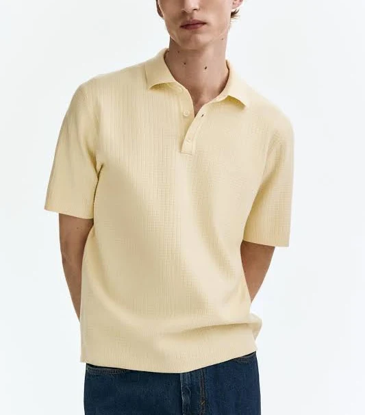 matching set H&M Men's Regular Fit Textured-Knit Polo Shirt H&M $44.99