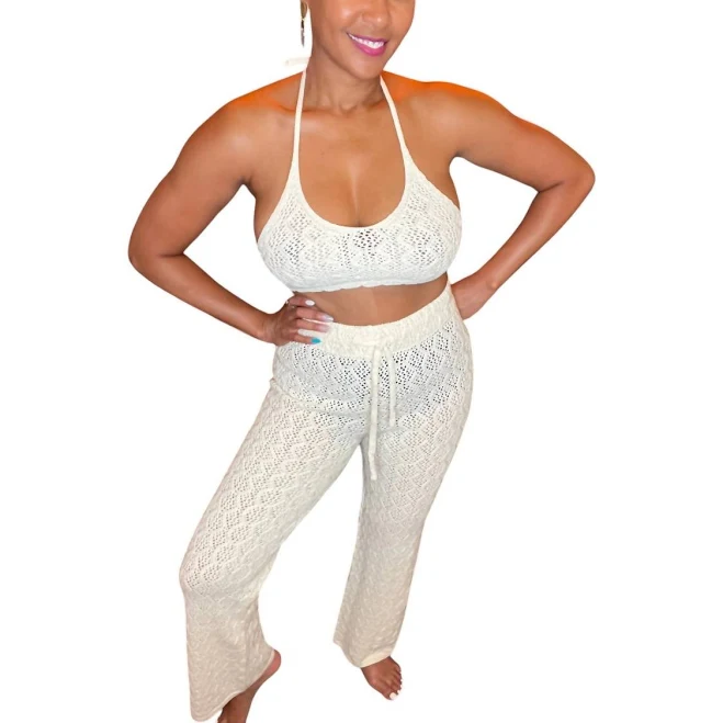 matching set Halter Crochet Two Piece Set ShopSimon $55.25