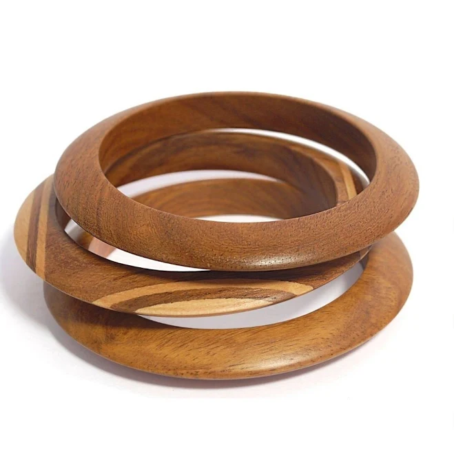 accessory Handcrafted Sissoo & Teak Wooden Bangle Set Etsy - Seller $22.95