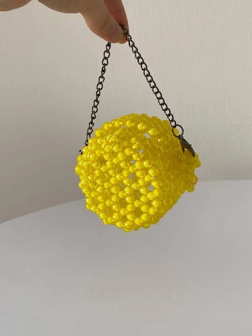 bag Handmade Beaded Round Circle Crossbody Mini Bag Etsy - Seller $20