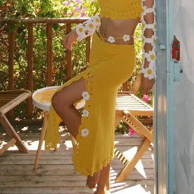 skirt Handmade Crochet Daisy Maxi Skirt Etsy - Seller $213