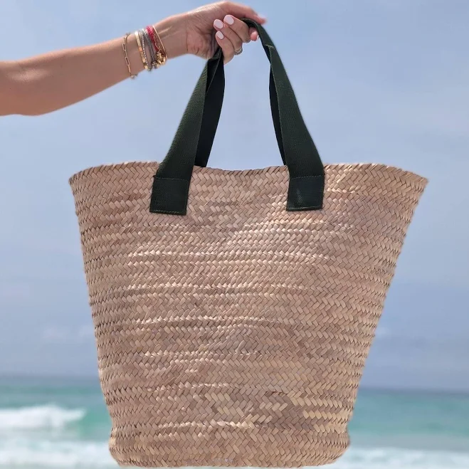 bag Handmade Raffia Beach Tote: Oversized Woven Market Bag with Canvas Handles Etsy - Seller $90.35