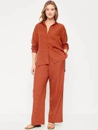 pants High-Waisted Linen-Blend Super Wide-Leg Pants gap.com $32