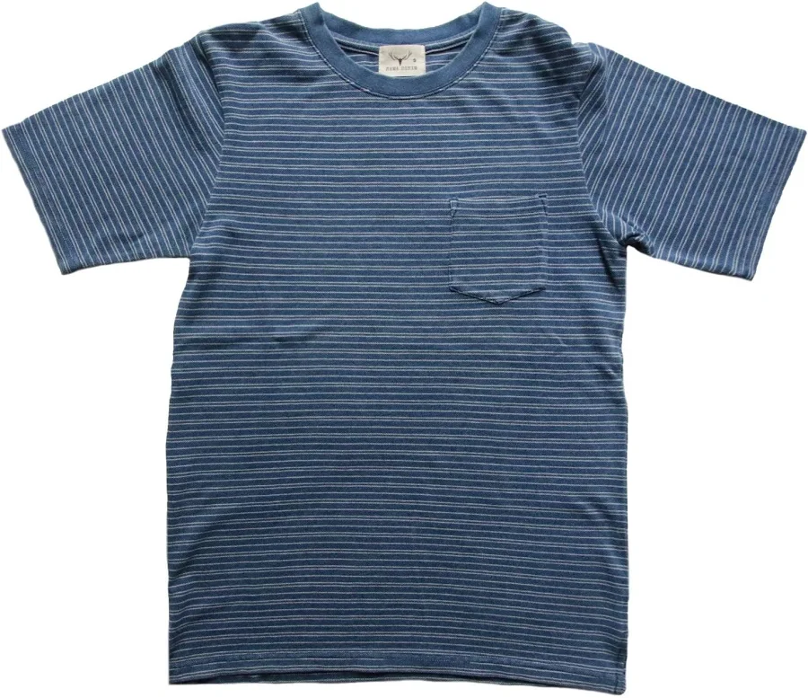 t-shirt Horizontal Stripes T-Shirt with One Pocket Nama Denim $75