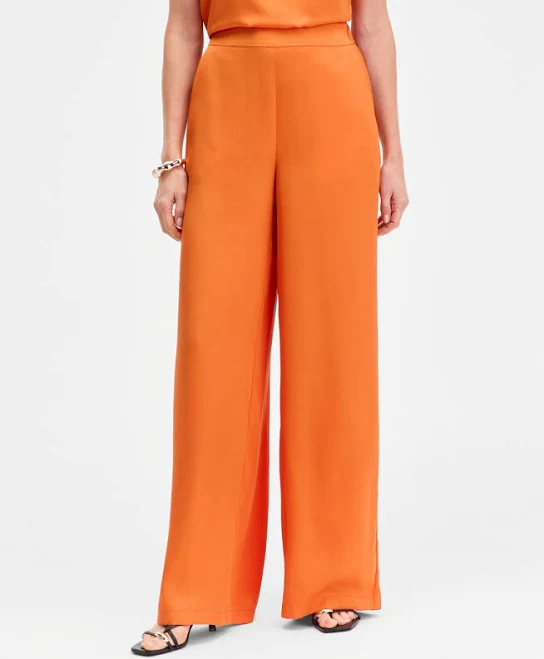 pants INC International Concepts Women's High-Rise Wide-Leg Satin Pants Macy's $33.8