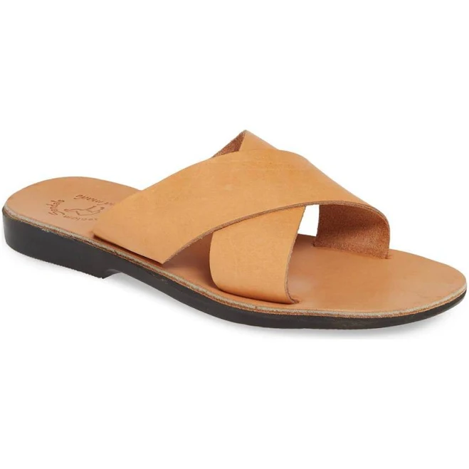 shoes Isla Suede Leather Slip On Sandal Womens Jerusalem Sandals $77.95