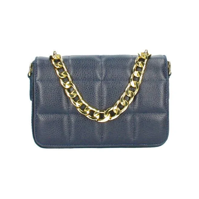 bag Italian Leather Handbag with Chain Strap Italian Idea $139
