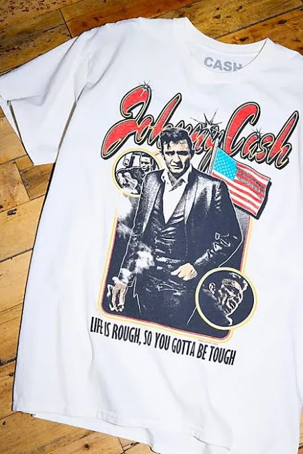 top Johnny Cash Men's 1956 Tour Graphic Tee Urban Outfitters $39
