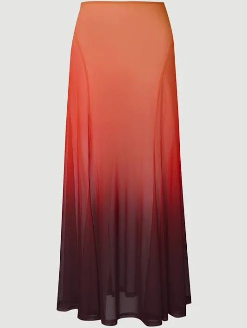 skirt Karen Millen Women's Ombre Sunset Mesh Godet Maxi Skirt Karen Millen USA $118.15