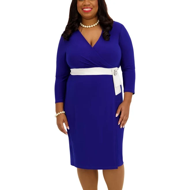 dress Kasper Women's V-Neck Knee Length Wrap Dress Macy's $71.4