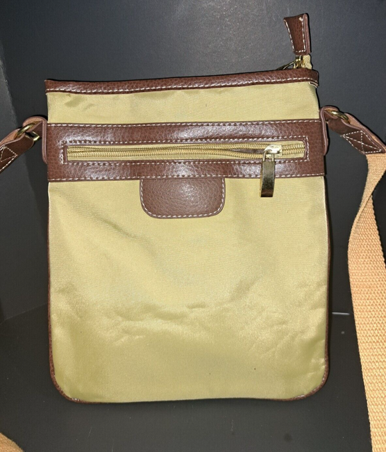 bag Khaki Light Green Crossbody Bag Purse Faux Leather Canvas Adjustable Strap eBay $11.99