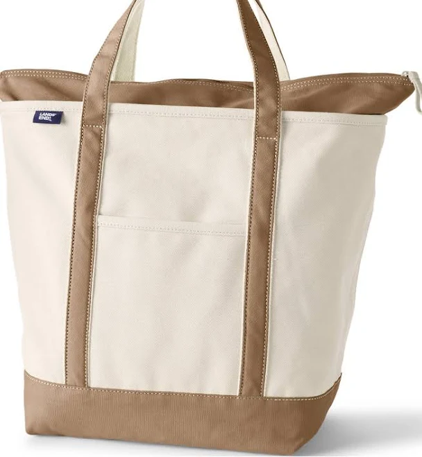 bag Lands' End Large 5 Pocket Zip Top Canvas Tote Bag Macy's $41.97