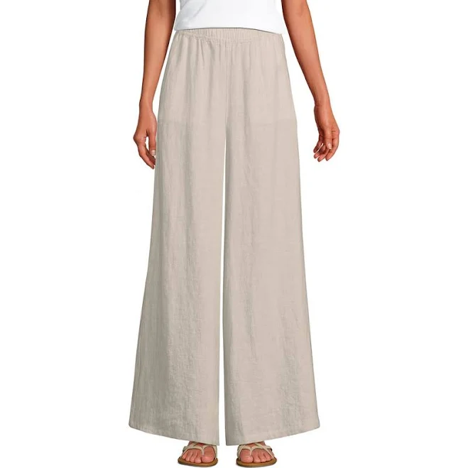 pants Lands' End Women's Linen High Rise Palazzo Pants Nordstrom $104.95