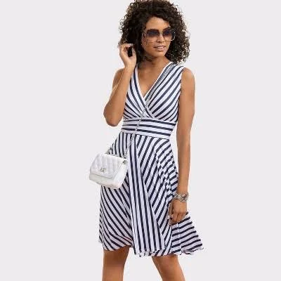 dress Lascana Women's Sleeveless Wrap Look Stripe Dress Target $59.95