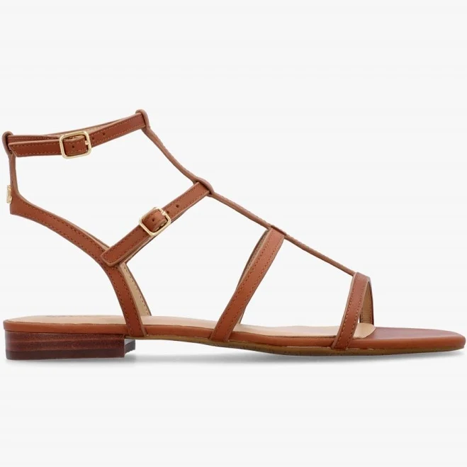 shoes LAUREN RALPH LAUREN Everley Lauren Tan Leather Gladiator Sandals Size: Daniel Footwear $116.23