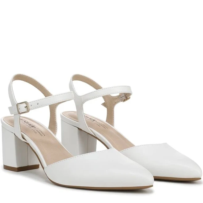 shoes Lifestride Women's Amaryllis Pump Shoes (Bright White Faux Leather) - Size 9.5 W Famous Footwear $48.99