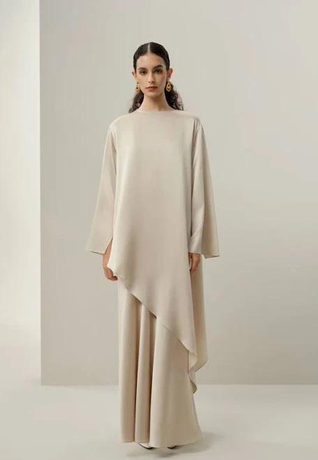 top LILYSILK Women's Oversized Silk Charmeuse Asymmetrical Tunic Blouse Bright Coffee M LilySilk $229