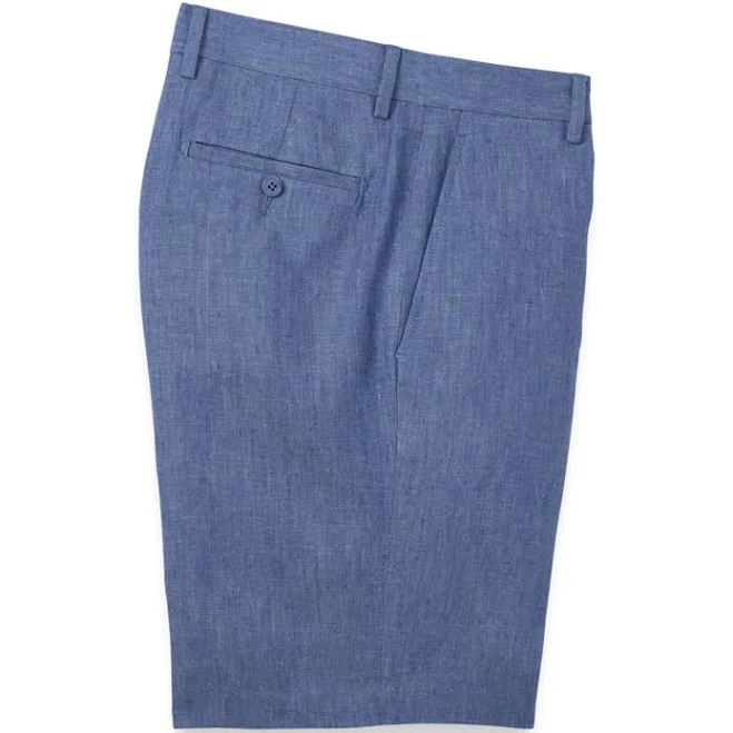 bottom Linen Chambray Twill Flat Front Shorts Paul Fredrick $159