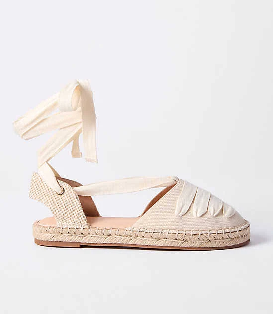 shoes Loft Women's Eyelet Lace Up Espadrille Flats LOFT $99.95