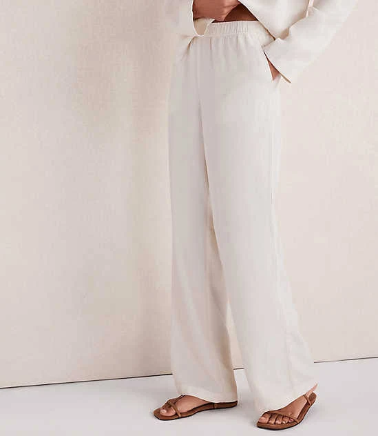 pants Loft Women's Haven Well Within Viscose Linen Wide Leg Pants LOFT $88.5