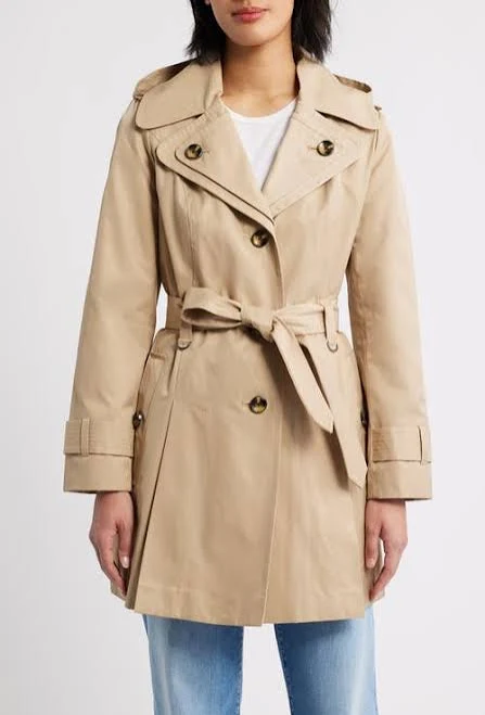 outerwear London Fog Women's Single-Breasted Hooded Belted Trench Coat Nordstrom $149.99