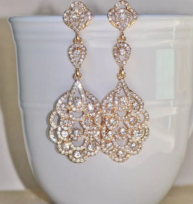 accessory Long Crystal Rhinestone Chandelier Earrings Etsy - Seller $48