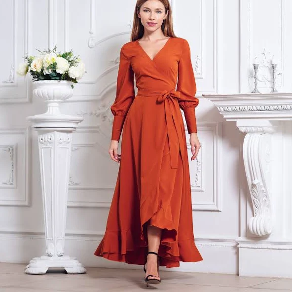 dress Long Wrap Maxi Dress Etsy - ENMEstyle $87.1