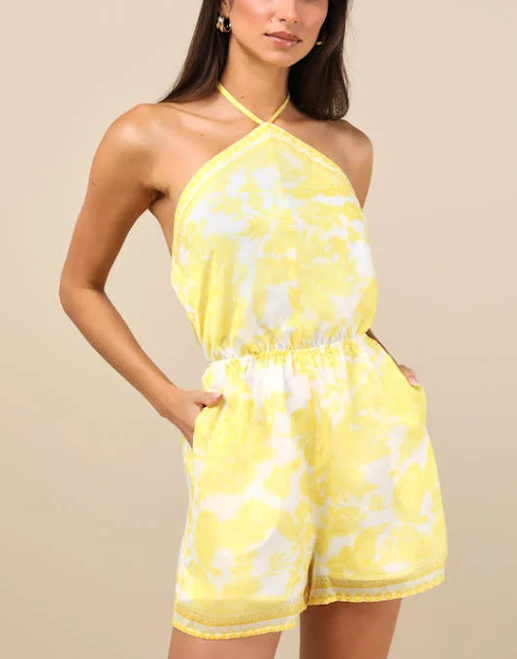 romper Lulus Floral Halter Romper Lulus $49