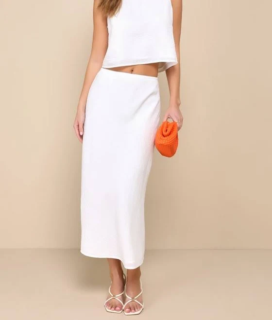 matching set Lulus High-Rise A-Line Midi Skirt Lulus $49