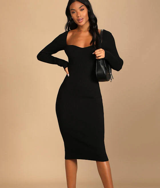 dress Lulus Ribbed Bodycon Midi Dress Lulus $59