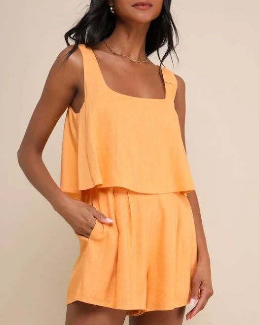 romper Lulus Sleeveless Flounce Linen Romper Lulus $69