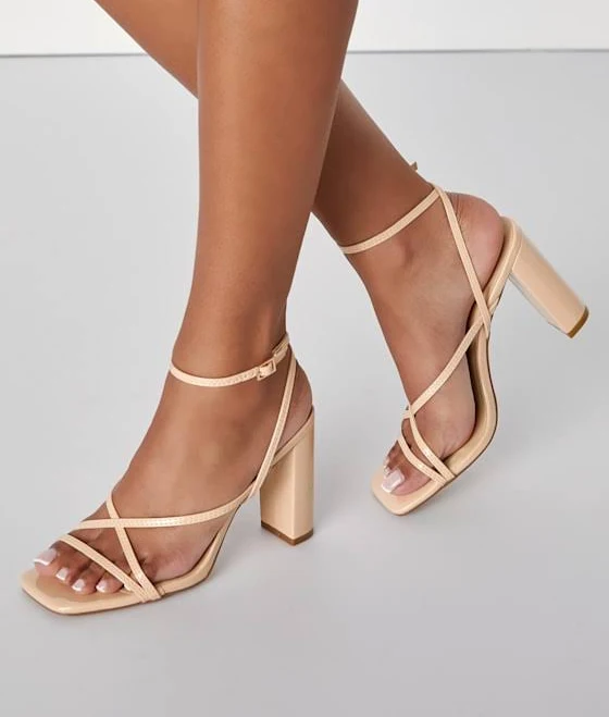shoes Lulus Strappy High Heel Ankle Strap Sandals Womens Lulus $39