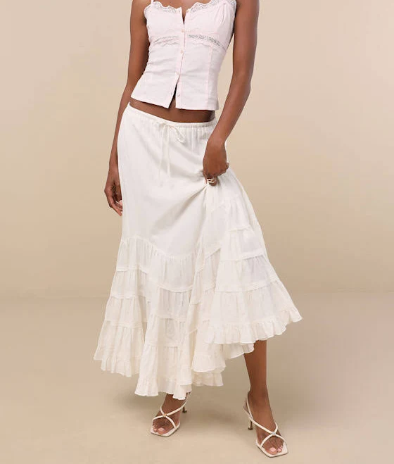 skirt Lulus Tiered Drawstring Maxi Skirt Lulus $35