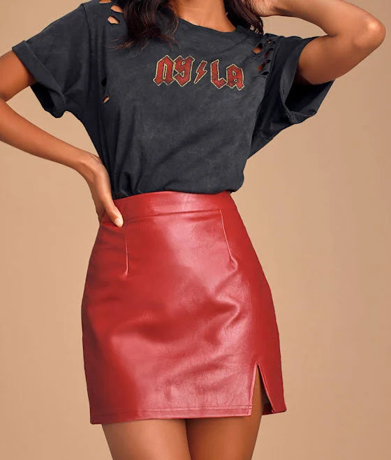 skirt Lulus Vegan Leather Mini Skirt Womens Lulus $39