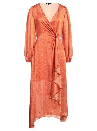 dress Maje Midi Wrap Dress - Orange Editorialist $101