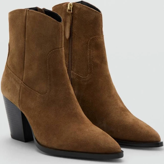 shoes MANGO Women's Pacifico Suede Block-Heel Boots Macy's $99.99
