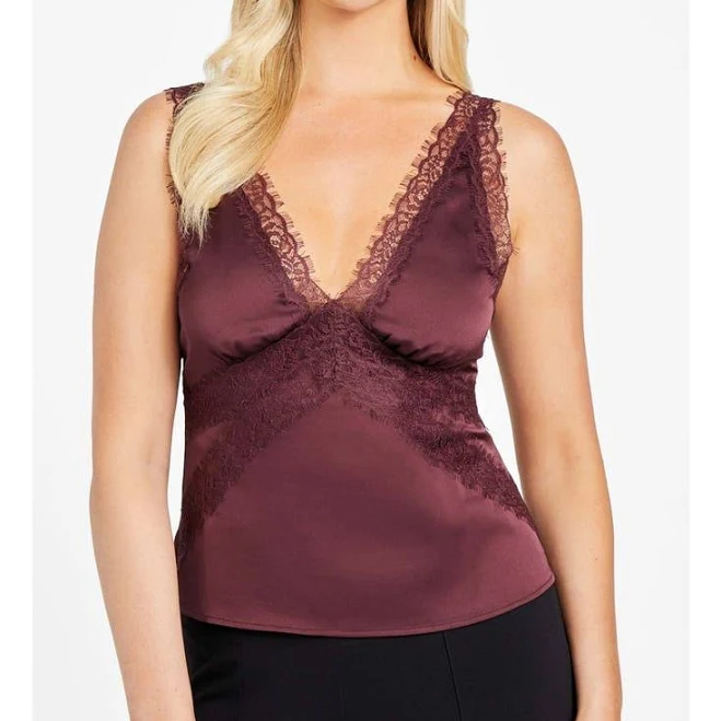 top Marciano Women's Jael Lace Trim Satin Camisole Nordstrom $120
