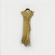 dress Max Studio Mustard Yellow & Navy - Wrap & Ruffled Maxi Dress In Size XS eBay $29