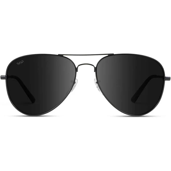 accessory Maxwell | Polarized Aviator Sunglasses Full Black WMP Eyewear $39