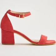 shoes Medium block heel Sandals with ankle strap in Coral Suede Etsy $155.24