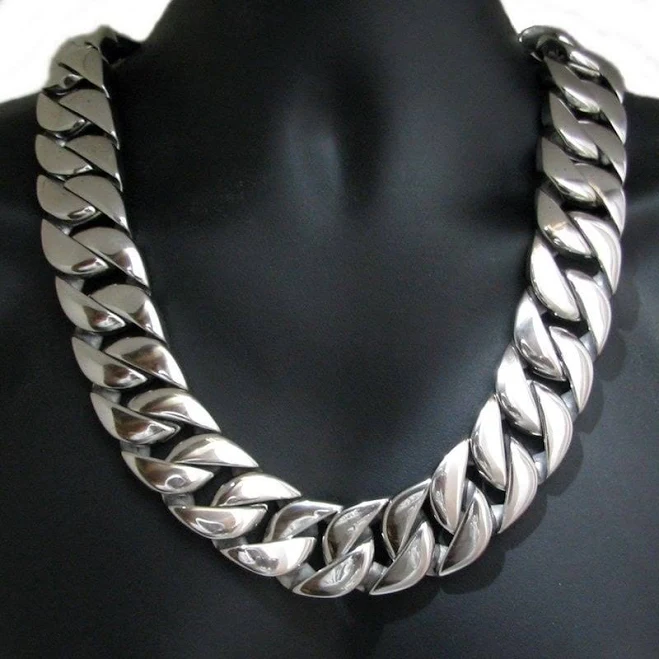 accessory Men's 316L Stainless Steel Wide Chunky Cuban Link Necklace Bling Cartel $229.99