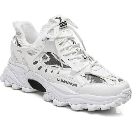 shoes Men's Chunky Sole Lace-Up Platform Sneakers Walmart - ZestySteps $35.99