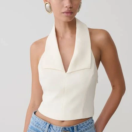 top Meshki Calla Collared Sleeveless Halter Top meshki.us $115
