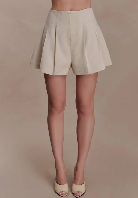 shorts Meshki Martine Pleated Linen Shorts meshki.us $95