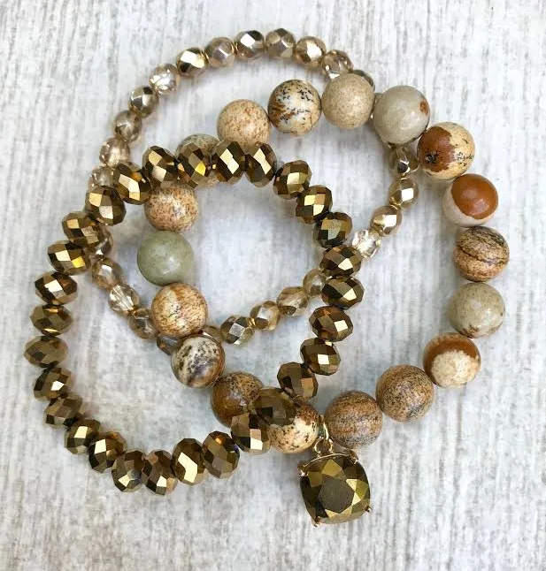 accessory Minimal Layered Macchiato Beaded Bracelet Stack Etsy - Seller $48