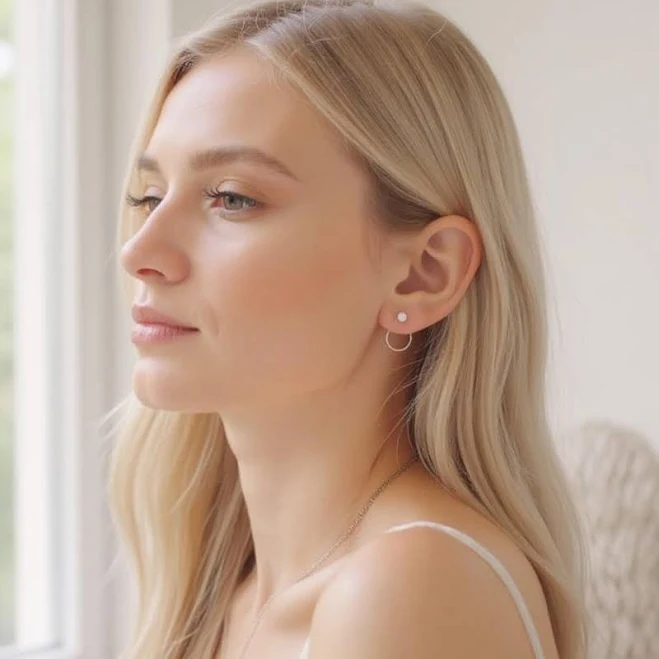 accessory Minimalist Sterling Silver Stud Earrings, 925 Hypoallergenic Earrings for Sensitive Ears, Dainty Tiny Studs, Everyday Jewelry Gift for Her Etsy - Savijewelry $39.78