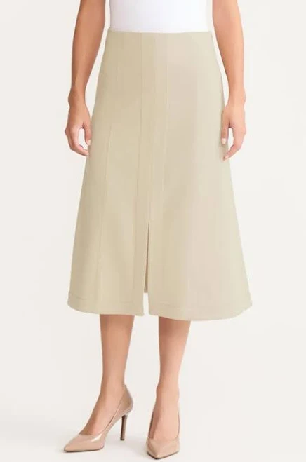 skirt Misook A-Line LuxeStretch Ponte Midi Skirt in Biscotti at Nordstrom, Size 1 X Nordstrom $228